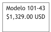 Modelo 101-43 
$1,329.00 USD